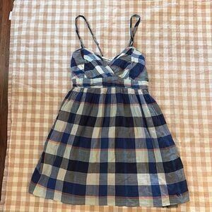 Abercrombie & Fitch Plaid Spaghetti Strap Mini Sundress W/Tule 90’s